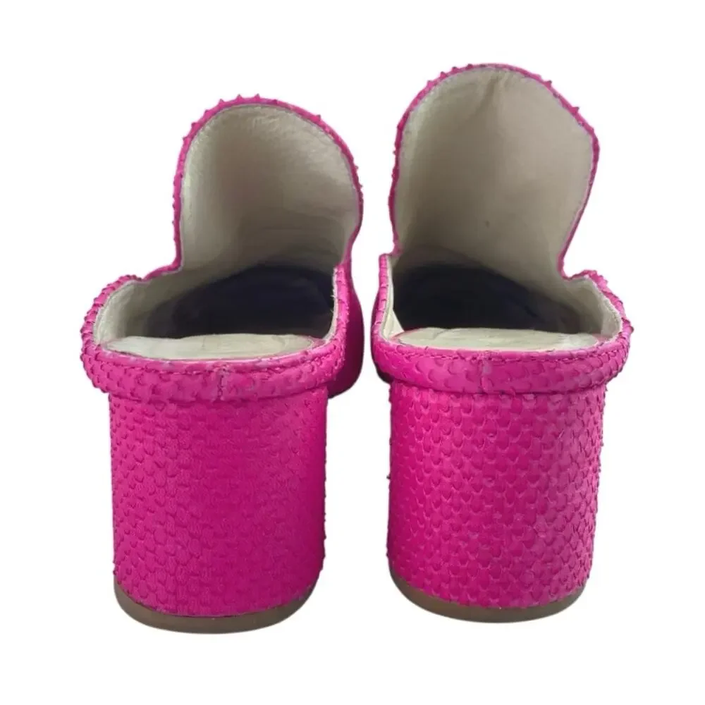 Intentionally Blank Women's Pink Closed Toe Slip On Heeled Mules Clogs Size 8